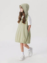 Young Girls' Casual Outdoor Ultra-Light Quick-Dry Sleeveless Hooded Jumpsuit, Summer